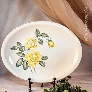 Yellow Rose Platter by Padden City Pottery‎